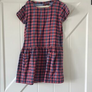 Tea Plaid Kids Dress - Red and Blue Sz 10